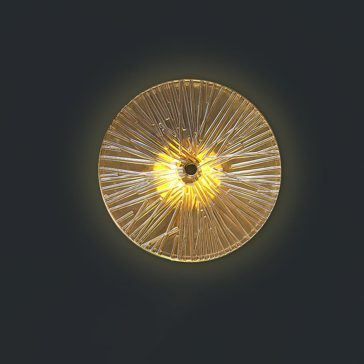 Kazamu Floral Lotus Wall Light – Single tier, Ø 20 cm / Gold & amber / Warm light