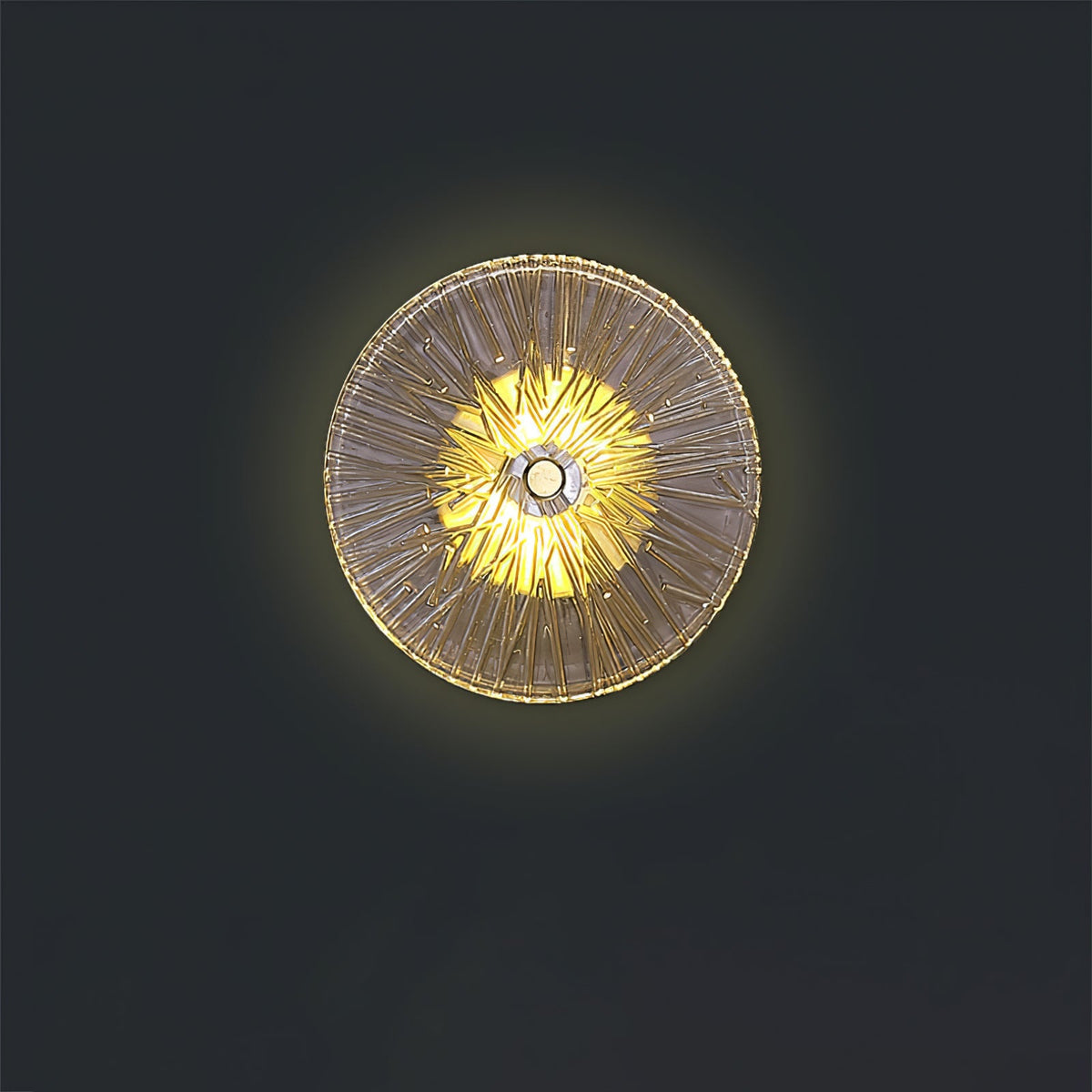 Kazamu Floral Lotus Wall Light – Single tier, Ø 15 cm / Gold & amber / Warm light