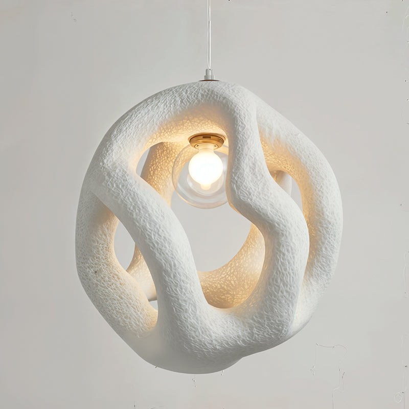 Resin Pendant Lamp Minimalist Dimmable Ceiling Light | Woven Strands