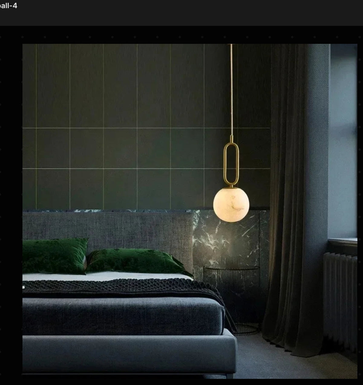 Marble ball pendant light in gold