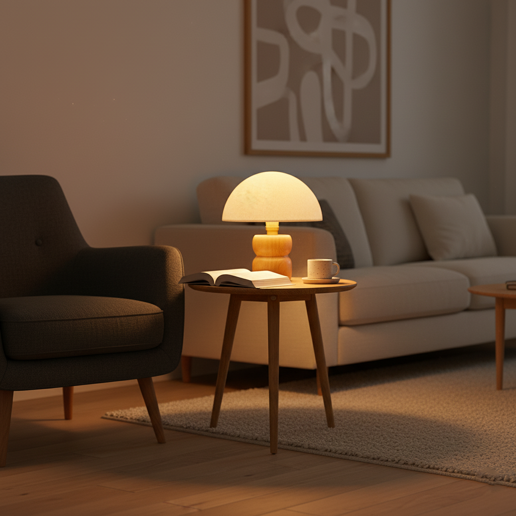 Kazamu Mushroom Table Lamp in Warm White & Gold – photo 6