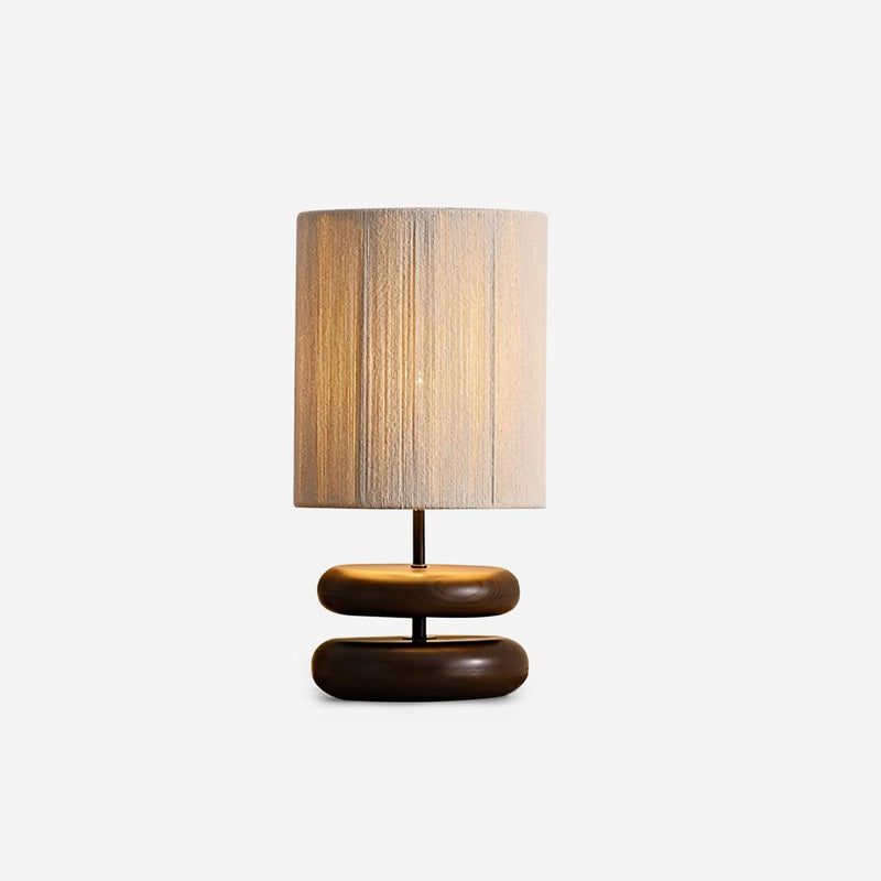 Kazamu Oval Stacked Silhouette Table Lamp with Fabric Shade