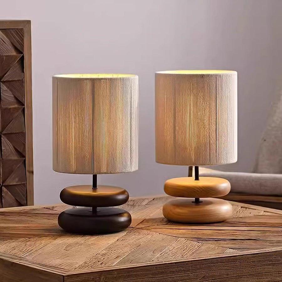Kazamu Oval Stacked Silhouette Table Lamp with Fabric Shade – photo 2