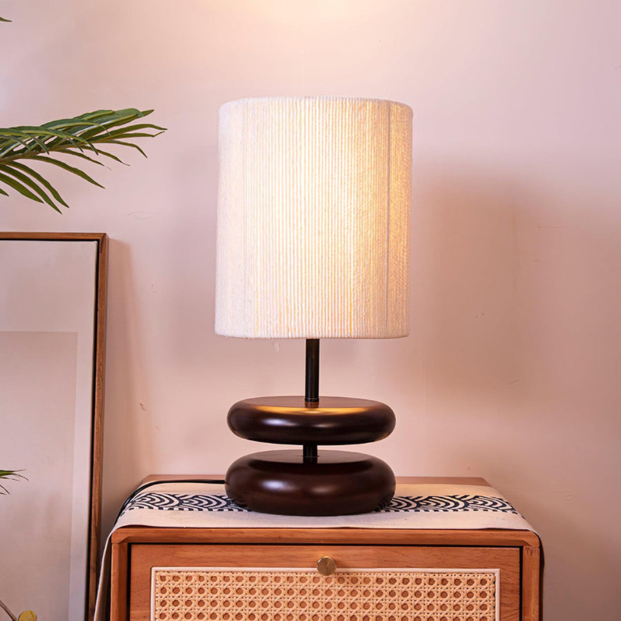 Kazamu Oval Stacked Silhouette Table Lamp with Fabric Shade – photo 4