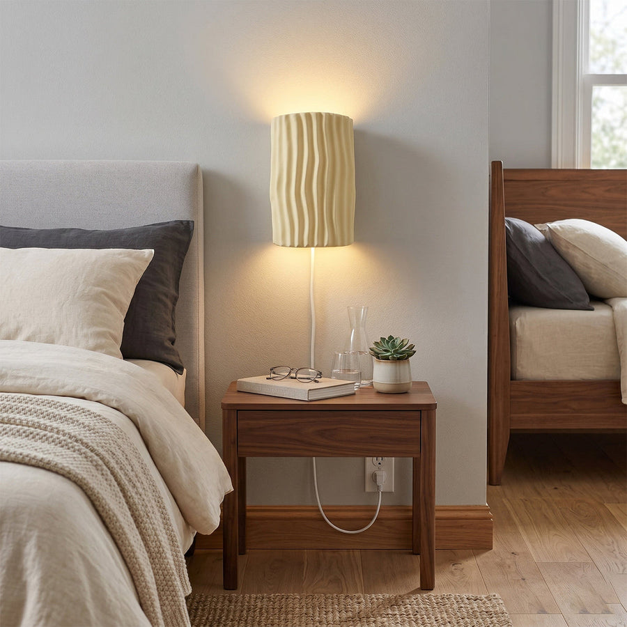 Kazamu Pleated Shade Wall Light in Warm Beige – photo 3