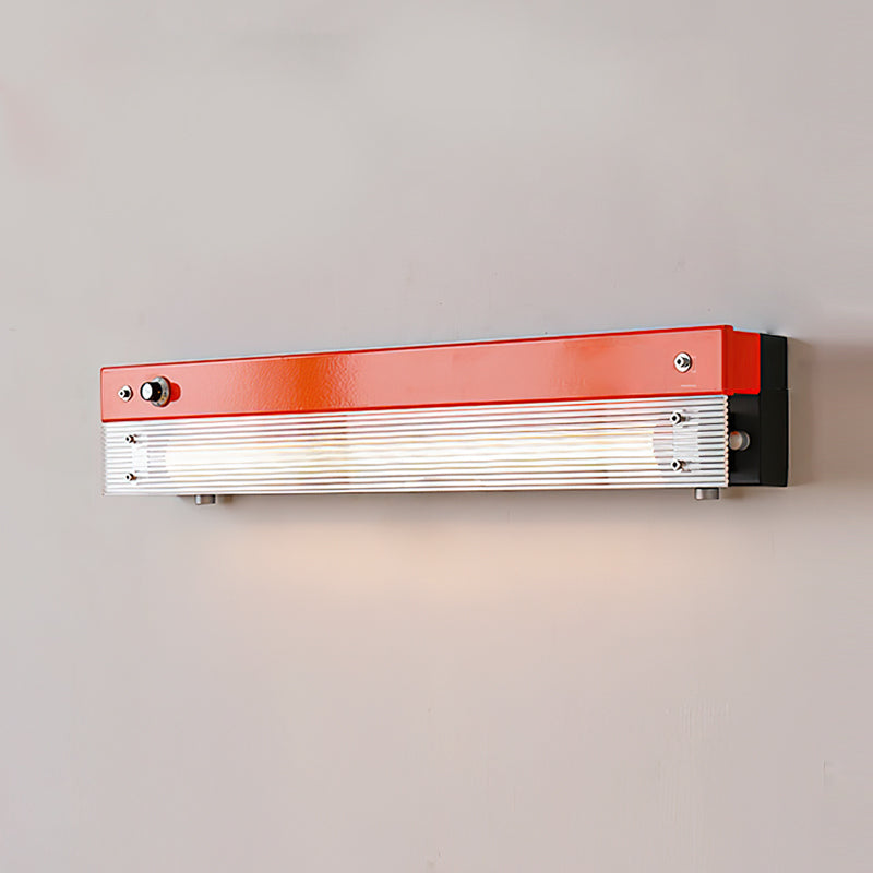 Kazamu Retro Shelf Wall Light – Orange & clear / 60 cm length × 8 cm width × 10 cm height / Warm light