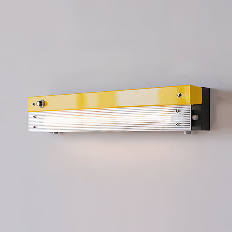 Kazamu Retro Shelf Wall Light – Yellow & clear / 60 cm length × 8 cm width × 10 cm height / Warm light