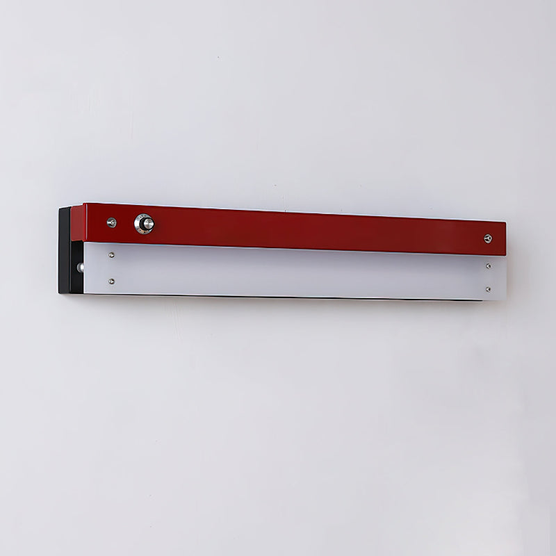 Kazamu Retro Shelf Wall Light – Red & white / 60 cm length × 8 cm width × 10 cm height / Warm light