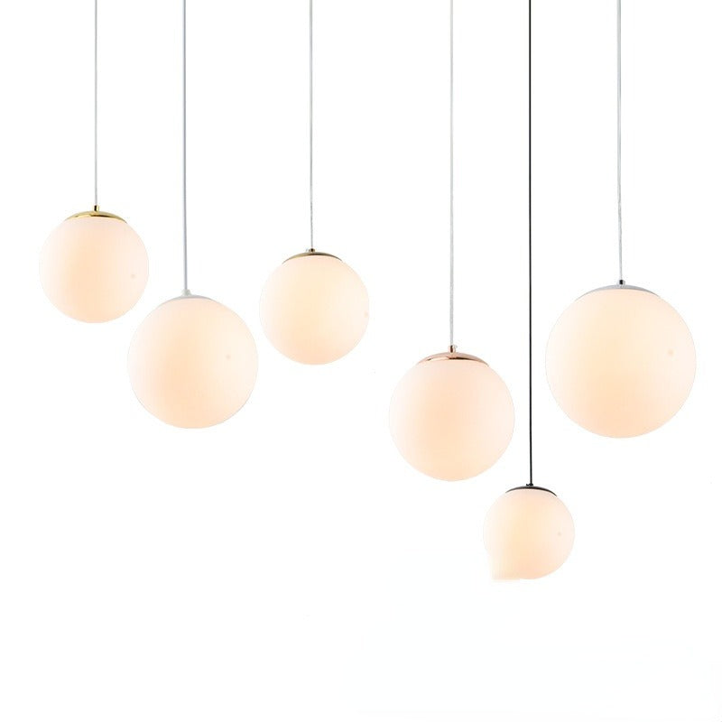 Glass Globe Pendant Light | Black Fitting