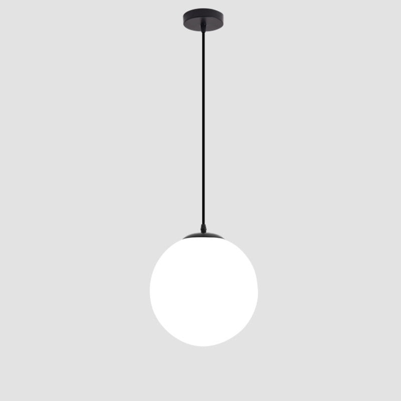 Glass Globe Pendant Light | Black Fitting