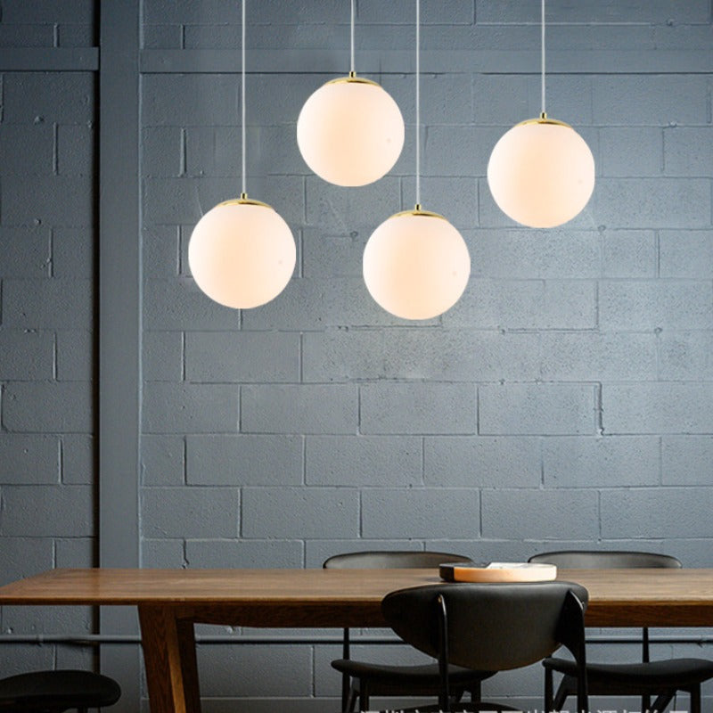 Glass Globe Pendant Light | Black Fitting