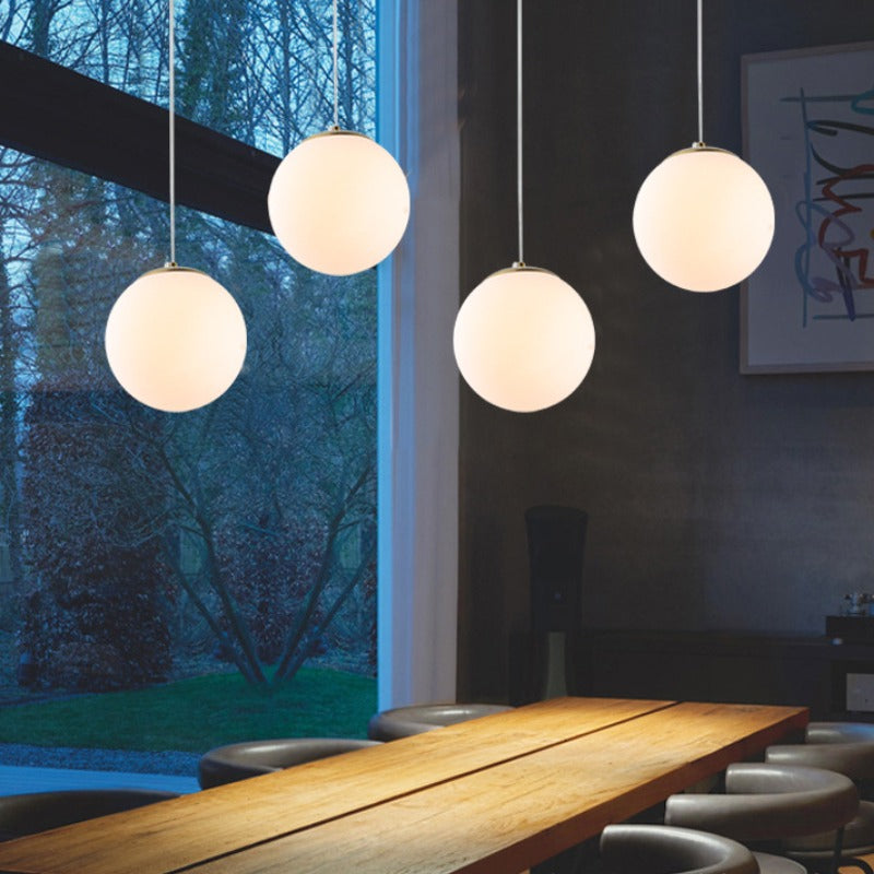 Glass Globe Pendant Light | Black Fitting