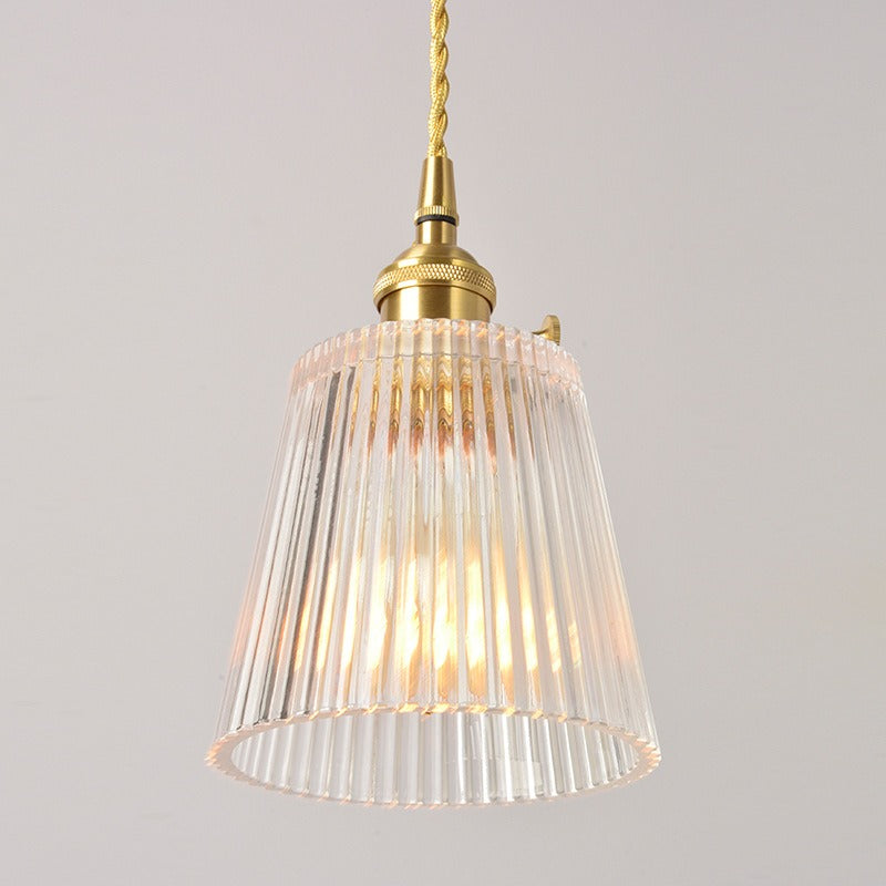 Ribbed Glass Pendant Light | Clear Glass