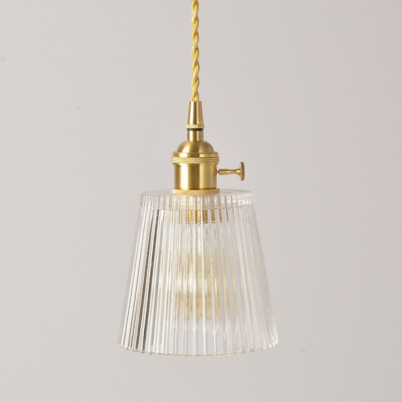 Ribbed Glass Pendant Light | Clear Glass
