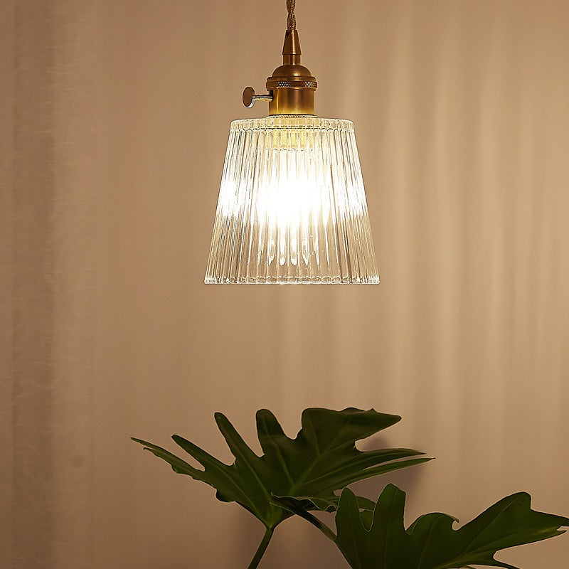 Ribbed Glass Pendant Light | Clear Glass
