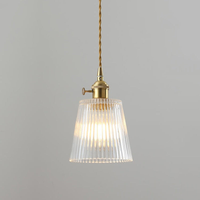 Ribbed Glass Pendant Light | Clear Glass
