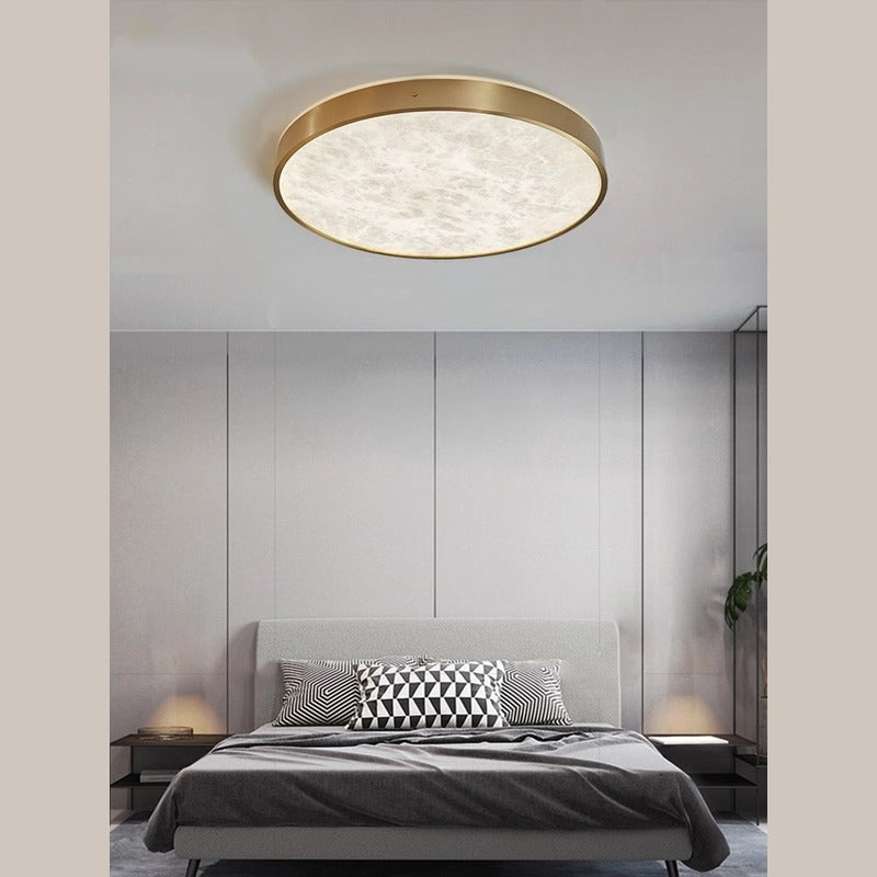 Marble & Copper Ceiling Light | Round