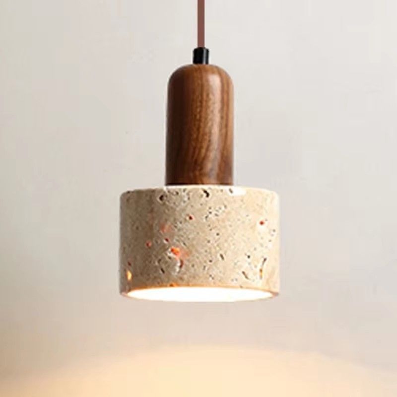 Travertine Pendant Light | White