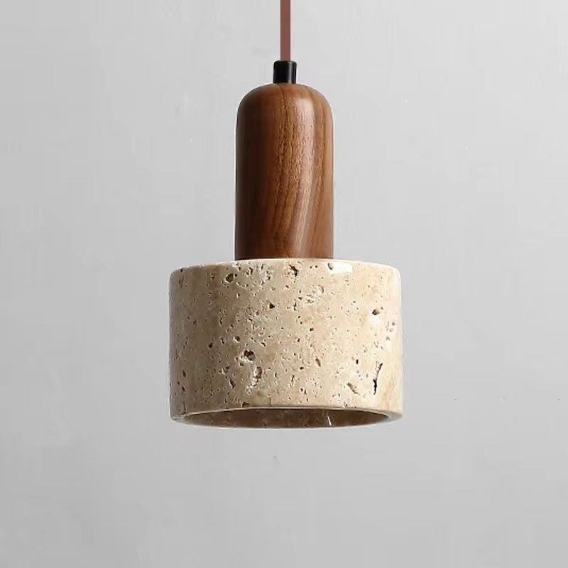 Travertine Pendant Light | White