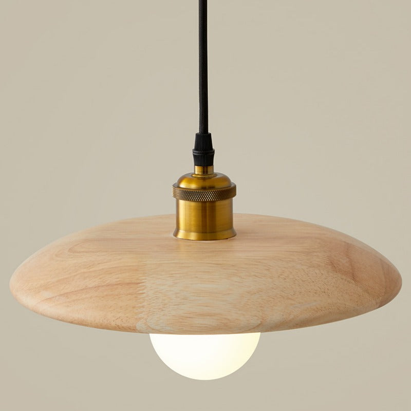 Wooden Saucer Pendant Light