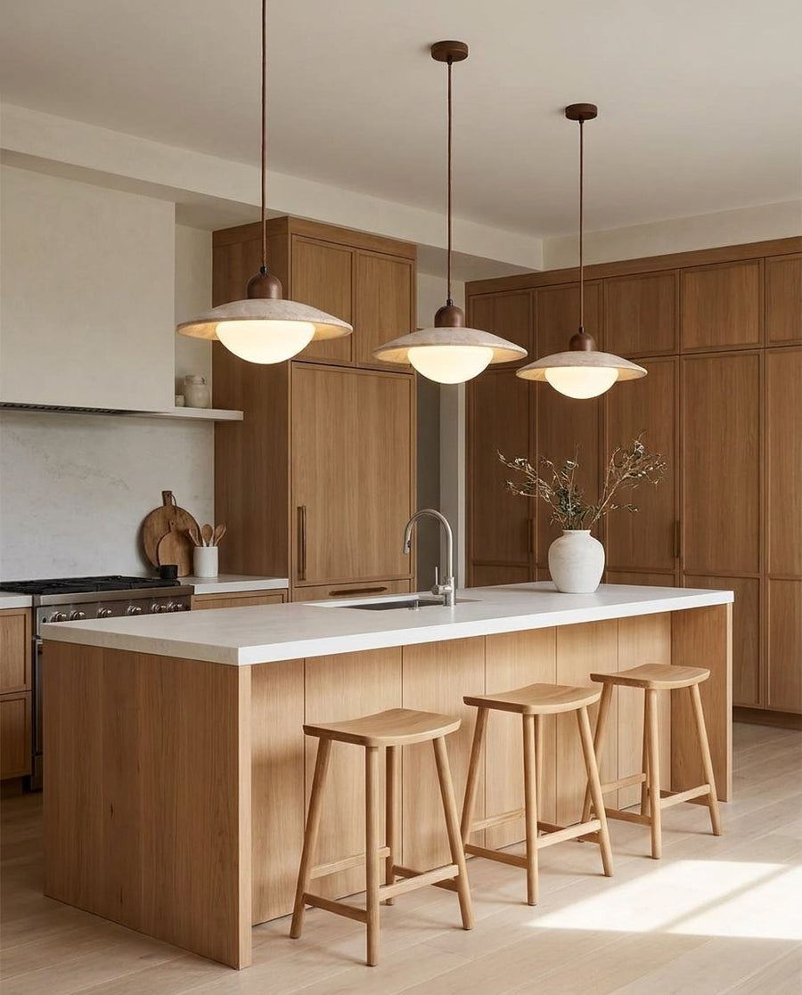 Kazamu Sculptural Pendant Light with Warm Tonal Contrast – photo 3
