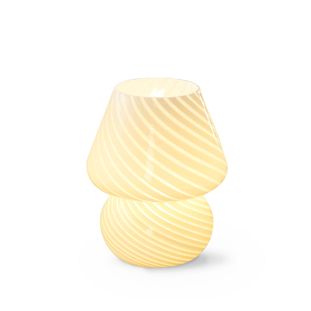 Kazamu Sculptural Table Lamp with Striped & Solid Colour Finishes