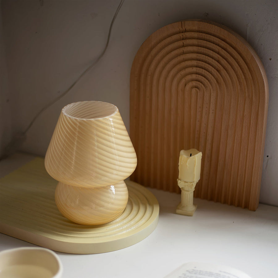 Kazamu Sculptural Table Lamp with Striped & Solid Colour Finishes – photo 3