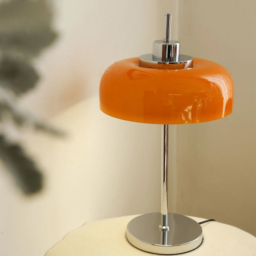 Kazamu Sculptural Table Lamp with Warm Amber Globe – photo 2