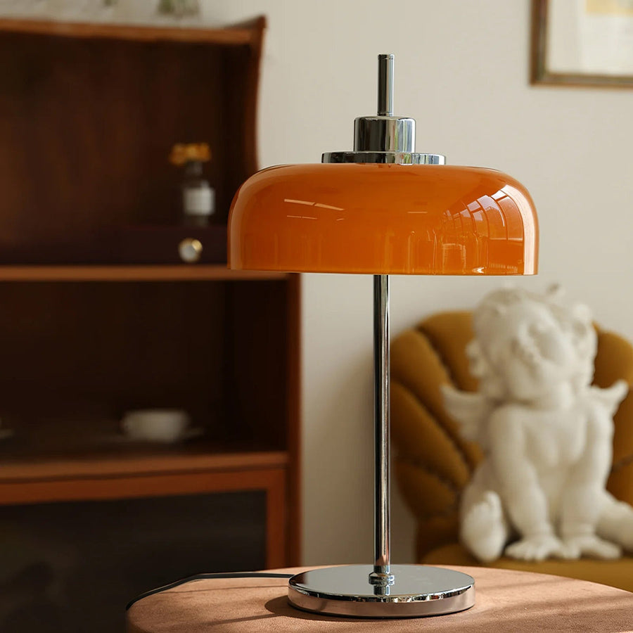 Kazamu Sculptural Table Lamp with Warm Amber Globe – photo 3