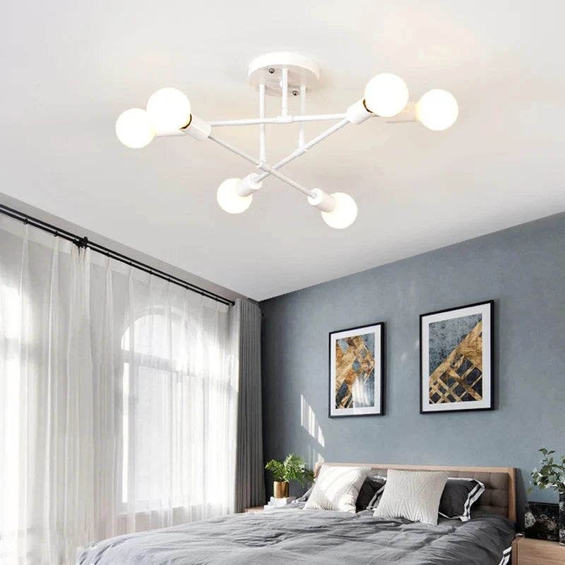 Sixpoint 6-Light Sputnik Semi-Flush Ceiling Light | Metal