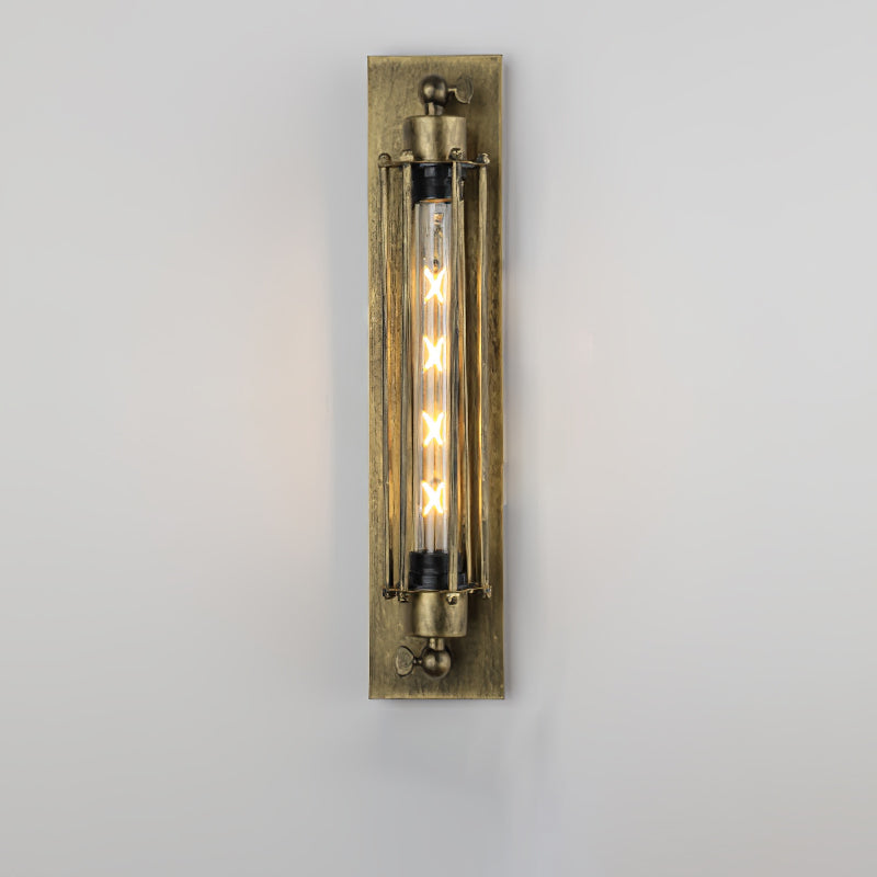 Kazamu Slim Cage Wall Light – Gold / Ø 10 cm × height 47 cm