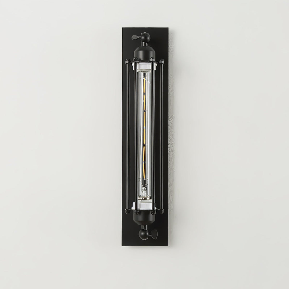 Kazamu Slim Cage Wall Light – Black / Ø 10 cm × height 47 cm