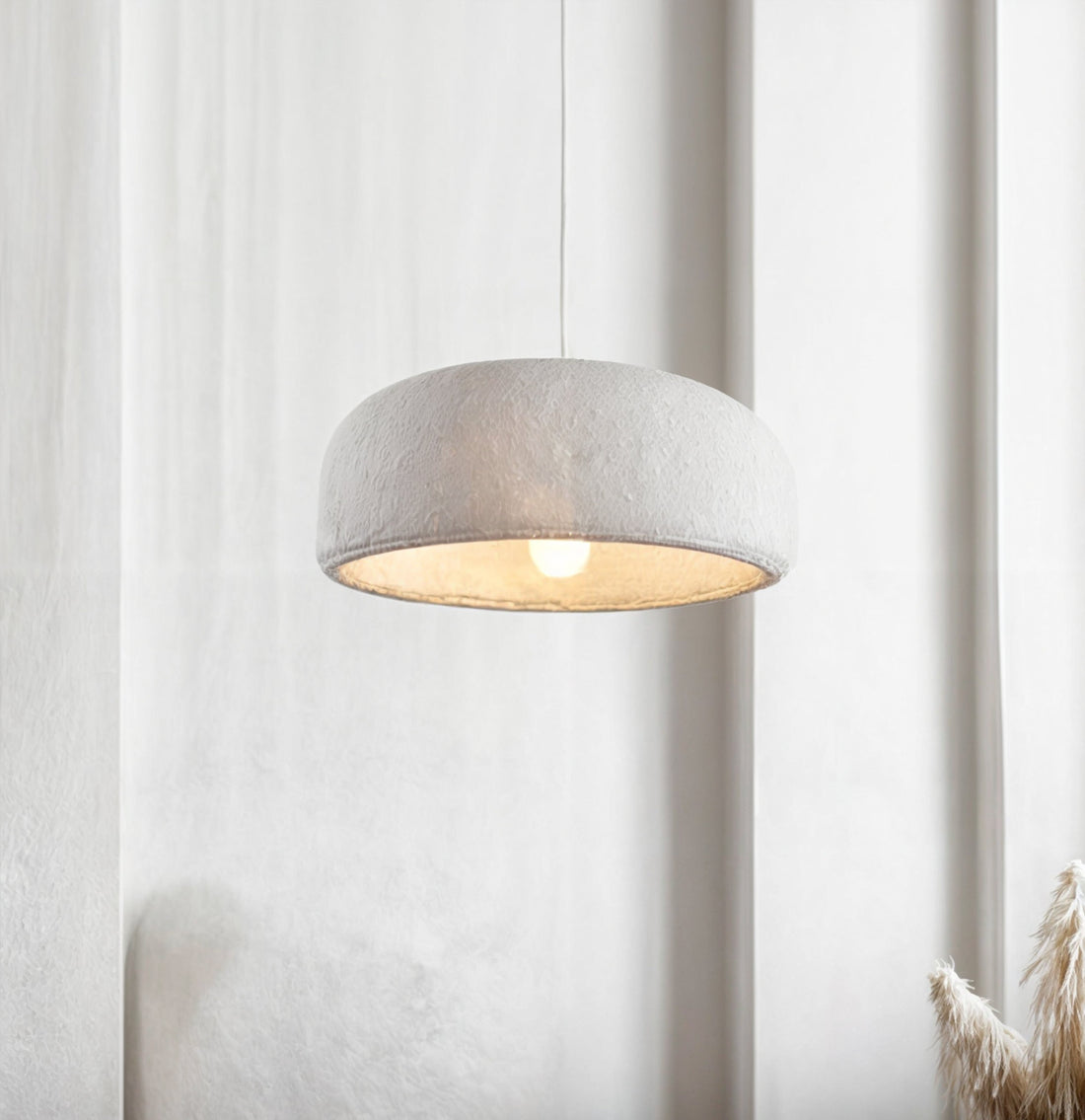 Resin Pendant Lamp Modern Minimalist Ceiling Light | Flat Drum