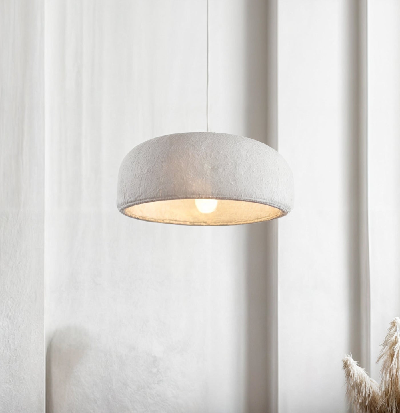 Resin Pendant Lamp Modern Minimalist Ceiling Light | Flat Drum