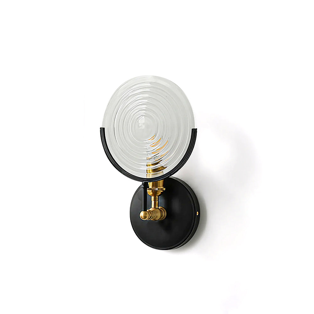 Kazamu Vintage-Inspired Arc Wall Light in Black and Gold