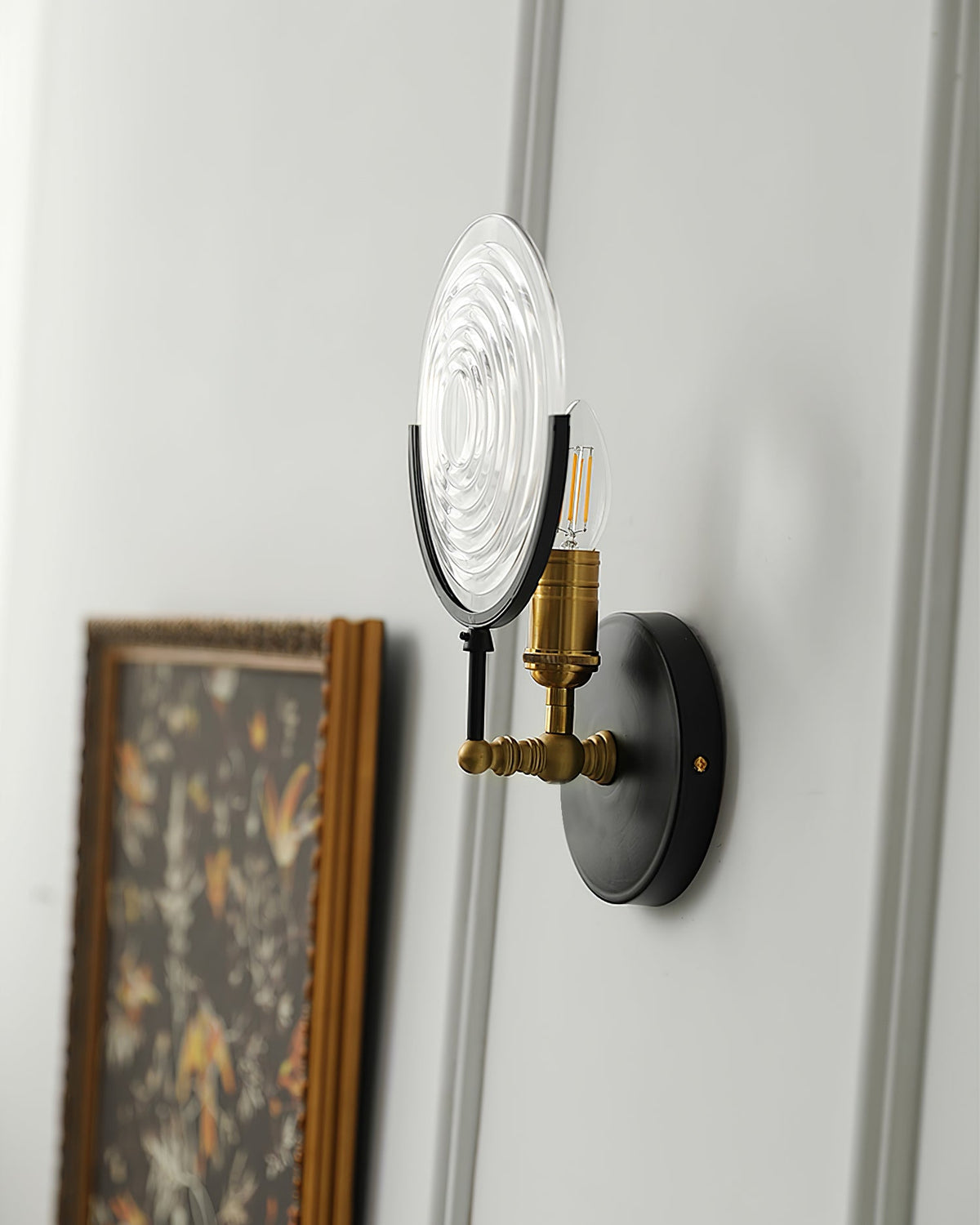 Kazamu Vintage-Inspired Arc Wall Light in Black and Gold – photo 8
